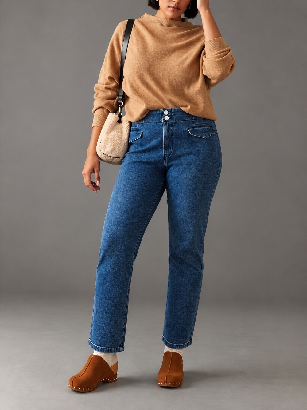 Maeve Bombshell Slim Straight Flap Pocket Blue Jeans 32 NWT